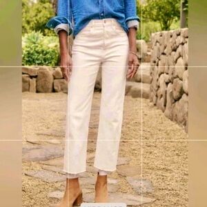 Frank & Eileen MOM cropped jean’s blush color size 28 NWOT